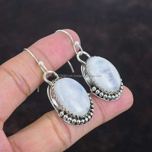 925ต่างหูเงินสเตอร์ลิงเครื่องประดับอัญมณีธรรมชาติต่างหูห้อยทำด้วยมือเครื่องประดับต่างหูของขวัญสำหรับเธอ - Product Image 1