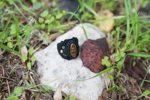Anillo de Macramé con Ojo de Tigre, Hecho a Mano, Ajustable, con Cordón Negro, Anillo Bohemio con Piedra Preciosa para Mujer - Product Image 2