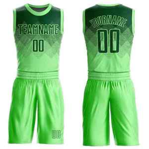 Ensemble de maillots de basket personnalisés bleu et blanc, sublimés, anti-transpiration, 100% polyester, débardeur et short unisexe adulte, motif géométrique - Product Image 2