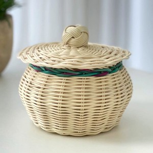 Rattan organizer box storage container <b>basket</b> natural weave boxes top quality <b>lidded</b> <b>baskets</b> - Product Image 1