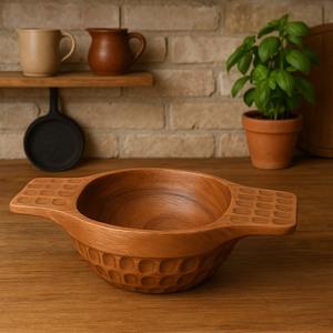Cuenco de Madera Artesanal Pulido para Frutas y Snacks, Seguro para Alimentos, Personalizable, Tallado a Mano con Acabado Rústico, Ideal para Fiestas, Encantador Abeto - Product Image 2