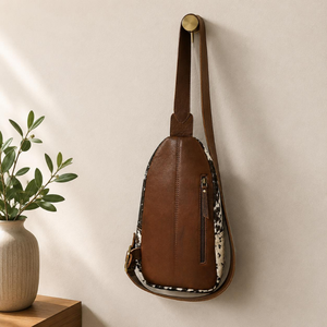 Hand Tooled Leather Hair On Cowhide Women's <b>Backpack</b> Floral Carved Genuine Leather <b>Backpack</b> <b>Purse</b> Handmade Western Fashion Style - Product Image 2