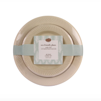 Assiette jetable sans PFAS, 9 pouces, en pulpe de bagasse de canne à sucre, gaufrée, compostable, biodégradable, écologique, robuste