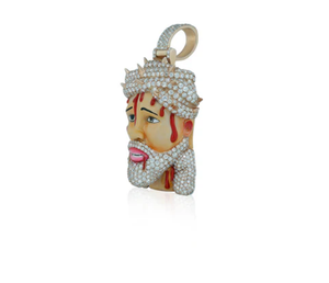 Pendentif visage de Jésus avec couronne de diamants, plaqué or 18 carats, charme religieux, cadeau unisexe - Product Image 2