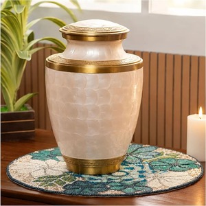 Gold Cremation <b>Urn</b> Durable Metal Finish Adult Funeral Supply <b>Large</b> Brass Heavy Duty Funeal Ashes <b>Urn</b> Decorative Cremation <b>Urn</b> - Product Image 3