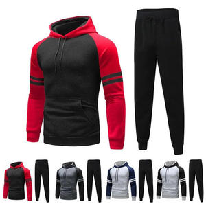 Winter Plus Size Contrast Color OEM Custom Design Pullover Hoodies Sweatpants 2pcs <b>Sets</b> Cotton Sportswear Training Jogging Wear - Product Image 6