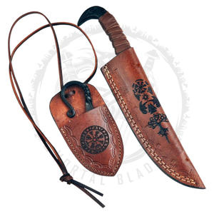 Couteau de survie multifonctionnel pour la nature sauvage, manche en acier inoxydable, pour le camping, le bushcraft, la chasse, couteau viking, ensemble de porte-médaillons - Product Image 3