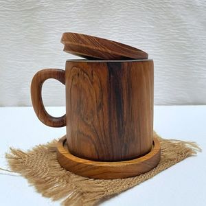 Taza de madera hecha a mano para desayuno, taza ecológica de madera para servir bebidas, para uso en bares de jugos y cafeterías, precio de oferta. - Product Image 2