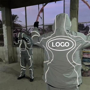 ชุดวอร์มโพลีเอสเตอร์ไนลอนสำหรับผู้ชาย 2 ชิ้น ชุดกีฬาแบบกำหนดเอง เสื้อกันลมสะท้อนแสง ชุดวอร์มผู้ชาย สตรีทแวร์ ชุดกีฬา - Product Image 2