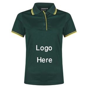 Camiseta de polo de golf de manga corta de color sólido de algodón para mujer con cuello de polo estampado de diseño personalizado y decoración de logotipo hecha en Bangladesh - Product Image 4