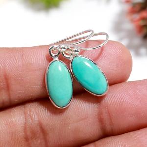 925 <b>Silver</b> Arizona Turquoise <b>Dangle</b> <b>Earrings</b> for Women Birthstone Crystal Drop <b>Earrings</b> Handmade Jewelry for Gift - Product Image 4