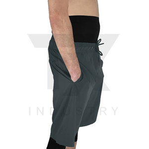 Customized Men's Awrah Shorts Muslim Mid-Knee Solid <b>Canvas</b> Quick Dry Drawstring Closure High Street Style Activewear Plain Dyed - Product Image 5