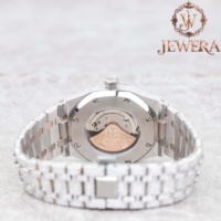 Reloj de Lujo de Acero Inoxidable Blanco Plateado con Cristal y Diamantes Mossinate de Alta Calidad, Suministro Directo de Fábrica