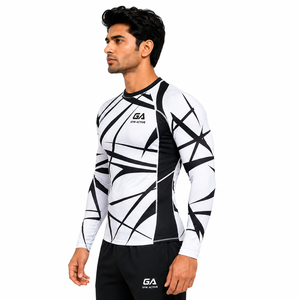 Camiseta Deportiva de Compresión para Hombre, Manga Larga, Secado Rápido, Diseño Sólido/Estampado, Ropa Deportiva Personalizada para Entrenamiento Físico - Product Image 2