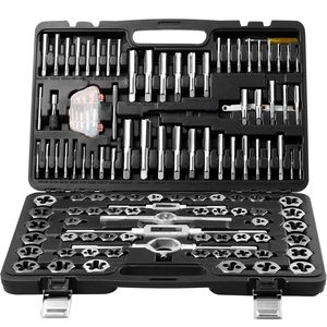 Set di 116 Pezzi di Maschi e Filiere in Acciaio per Cuscinetti, Misure Metriche e SAE, Utensile Essenziale per Filettatura con Rivestimento in Titanio HSS - Product Image 1
