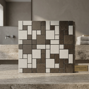 Carreaux de mur de dosseret en porcelaine mosaïque noire antique Dernier motif Diamant Carré Hexagonal Forme ronde Splashback - Product Image 4