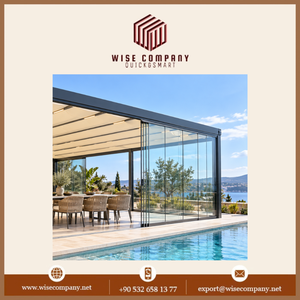 Sistema de Puertas Corredizas de Vidrio de Aluminio WISE COMPANY, Mampara de Vidrio de 2 a 5 Paneles para Patio y Terraza - Product Image 3