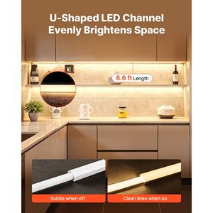 Confezione da 20 Profili LED a U da 2M (6.6 Ft) con Copertura Opaca, Tappi Terminali e Clip di Montaggio Serie 6000 Grado L - Product Image 2