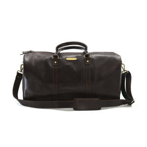 Sac de voyage en toile personnalisé en gros, capacité 50-70L, marron foncé, avec poignée supérieure et bandoulière réglable - Product Image 1