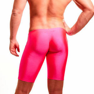 <b>Compression</b> Biker <b>Shorts</b> for <b>Men</b> High Waist Knitted Quick Dry Zipper Fly Knee Length Workout Gym Wear - Product Image 4