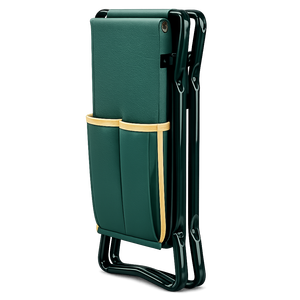Taburete Plegable Verde para Jardín con Estructura de Acero Aleado, Capacidad de Carga de 150 kg, Bolsillos de Almacenamiento y Asiento - Product Image 2