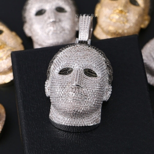 Pendentif Michael Myers glacé - Pendentif en argent sterling 925 avec moissanite, pendentif en argent 925 fait main - Sans nickel et respectueux de la peau - Product Image 5