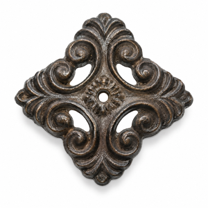 Tirador de Gabinete Rústico de Hierro Fundido con Diseño Floral para Armario o Cómoda |   Herrajes Ornamentados para Puertas de Muebles, Diseño de Manija de Metal Marrón - Product Image 1
