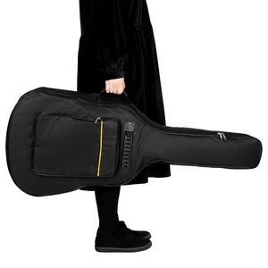 Borsa Imbottita Nera da 41 Pollici per Chitarra Acustica con Chiusura a Cerniera in Pelle, Nylon, Poliestere Oxford - per Strumenti Basso - Product Image 3