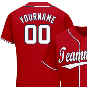 Red White Navy Baseball Jersey for Men Button Down Team Uniform Breathable Lightweight <b>Athletic</b> Tournament Sports Apparel Shirt - Product Image 4