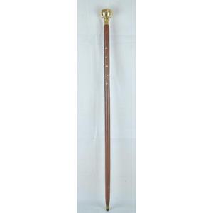Canne de marche au design traditionnel, idéale pour les messieurs, en bois poli, durable, avec poignée en laiton, prise en main facile - Product Image 1