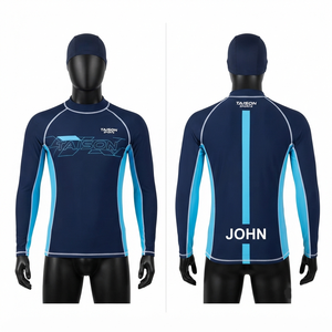 Maillot de bain une pièce pour homme en Spandex/Polyester 180 GSM de qualité supérieure, col rond, écologique, respirant, séchage rapide, anti-UV, couleur unie - Product Image 1