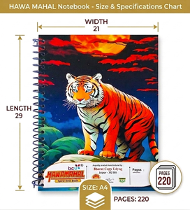 HAWAMAHAL A4 Spiral Notebook 280 Pages 60 GSM School College Office Stationery Exercise <b>Book</b> - Product Image 5