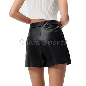 Shorts en cuir pour femmes, décontractés et sportifs, prix de gros, logo personnalisé, légers, 100% cuir, fabriqués sur mesure. - Product Image 6
