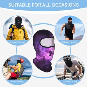 Masque facial balaclava imprimé par sublimation Purple Galaxy, unisexe, pour adultes, couvre-chef de sport en plein air, respirant, imperméable, en nylon - Product Image 3