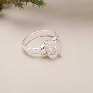 925 Sterling Silver Natural <b>Moonstone</b> Luxury Art Deco IGI Certified Wedding & Party Gift <b>Ring</b> for Women - Product Image 1