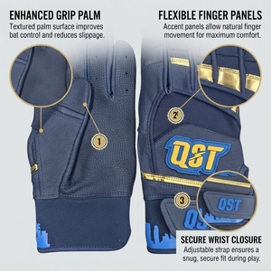 Gants de frappe de baseball pour adultes et jeunes, gants de frappe d'équipe, paume antidérapante, cuir respirant, pour adultes - Product Image 2