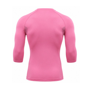 T-shirt de sport pour homme, entraînement fitness, séchage rapide, extensible, respirant, vêtements de sport, logo personnalisé pour hommes actifs, vente en gros - Product Image 2
