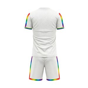 White <b>Rainbow</b> Side Panel Soccer Uniform Vibrant Football Jersey Set Sublimation Polyester Teamwear Sportswear - Product Image 2