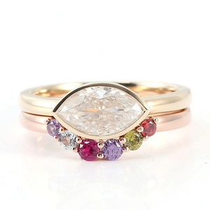 Rose Gold Plated 10K Gold Women's Engagement <b>Ring</b> Lab Created Cubic Zirconia Oval Stone Prong Setting Classic Style - Product Image 1