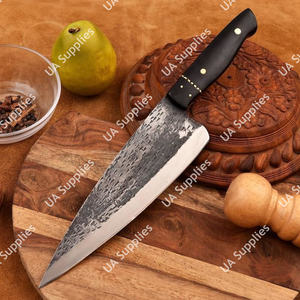 Cuchillo de Chef Vintage Forjado a Mano Personalizado, Mango de Micarta Negra, Diseño Ambidiestro, Hoja de Acero Inoxidable, Longitud de Hoja Personalizable - Product Image 6