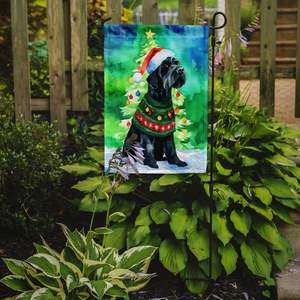 Schnauzer géant multicolore Drapeau de jardin de Noël Boîte aux lettres décorative et bannière de patio pour jardin et pelouse Illustration pour parterres de fleurs - Product Image 2