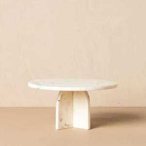 Handmade Resin Cake <b>Stand</b> Polished Minimalist Design Brown White Marbled Pattern for <b>Food</b> Serving Gifting Unique Style Decor - Product Image 2