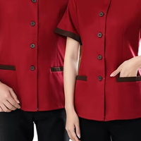 Ensembles d'uniformes personnalisés pour le personnel des hôtels, bars et restaurants, unisexes, pour le personnel d'entretien ménager, serveurs, manches longues/courtes, en spandex/polyester, uniforme de travail