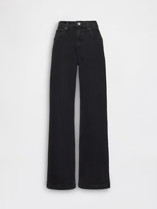 Jean en denim noir pour femme, respirant, écologique, coupe droite, taille mi-haute, délavage clair, décontracté, couleur unie personnalisable, OEM professionnel - Product Image 6