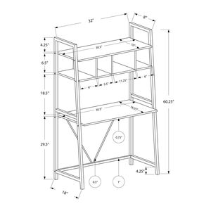 Scrivania Moderna per Ufficio Domestico con Ripiani Bianchi in Laminato per Laptop e Scaffali Portaoggetti - Product Image 4