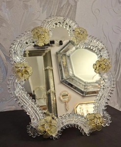 Vintage Venetian <b>mirror</b> made of Murano glass - Product Image 1