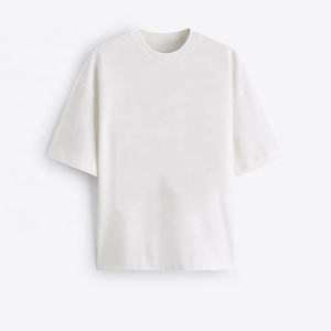 T-shirt pour homme de qualité supérieure, 100% coton côtelé, col rond, coupe ample, épaules tombantes, streetwear, impression personnalisée, design de logo personnalisé - Product Image 1