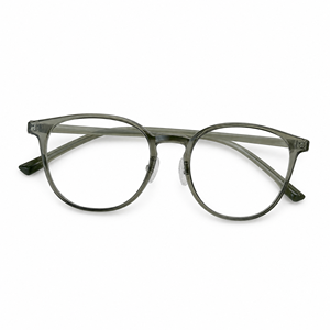 <b>Men</b> Eyeglasses Photochromic UV420 <b>Round</b> Full Rim Plastic Lightweight Fashion Prescription Ready Factory Direct - Product Image 1