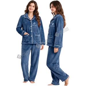 Pijamas de Invierno para Mujer de la Mejor Calidad, Suaves y Cálidos, de Forro Polar, Conjunto de Dos Piezas, Ropa de Dormir de Manga Larga, Conjunto Cómodo para Estar en Casa - Product Image 4