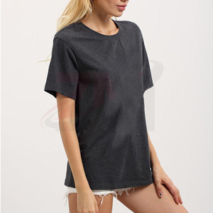 Fashion Women's Short Style T Shirt Custom Acid Washed Cotton <b>Round</b> Neck Short Sleeve Breathable T-shirt Wholesale women's - Product Image 1